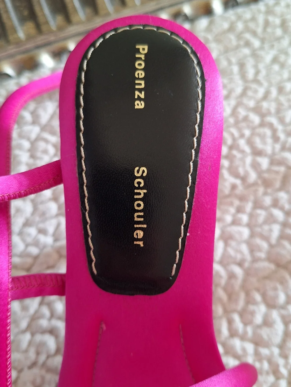 PROENZA SCHOULER Square Strappy Sandals Heels Satin Fuchsia EU 38 US 8 Org$795 - Picture 9 of 16